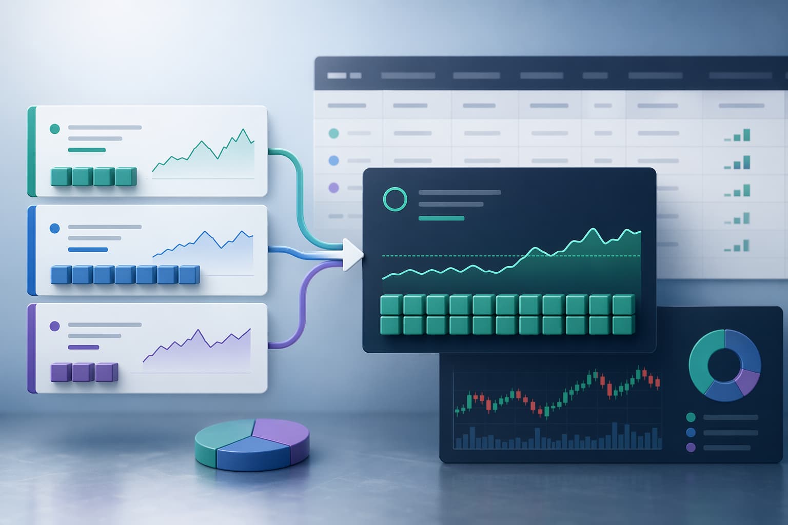 평균단가 계산기 화면을 상징하는 금융 대시보드 이미지