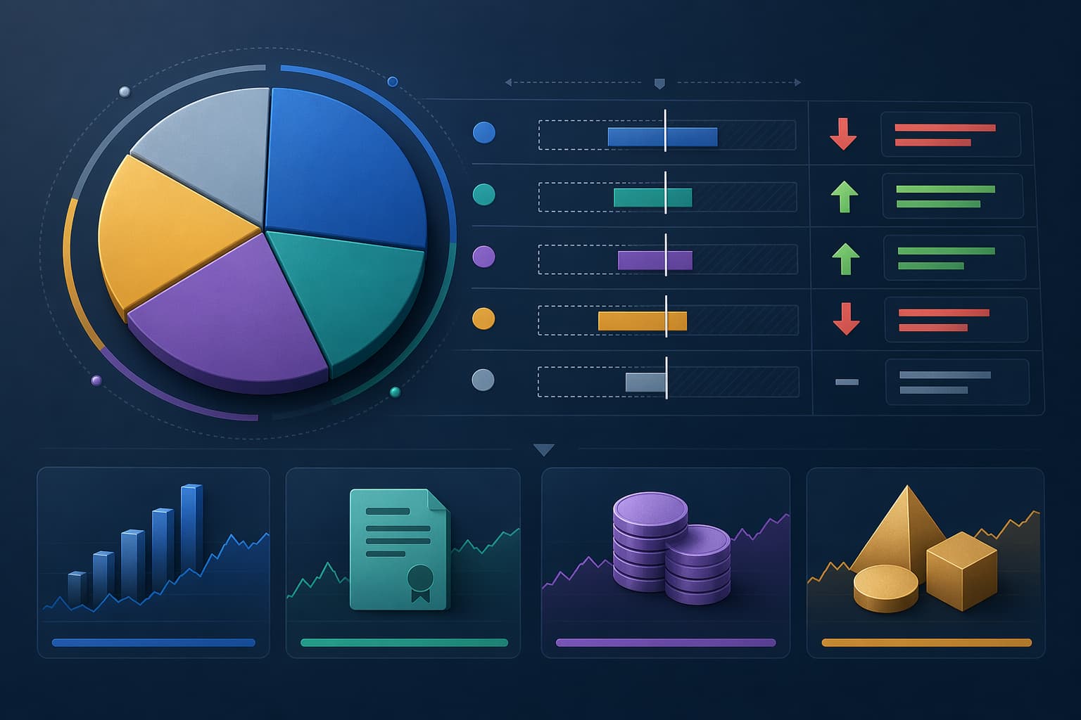 리밸런싱 계산기 화면을 상징하는 금융 대시보드 이미지